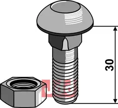 Bolt - M12x1,75x30 - 10.9 Lemken Smaragd/Lemken Topas