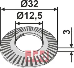 Skive med riller Ø32x3xØ12,5 Claas