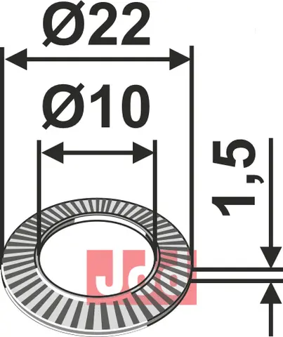 Blocking washer til Claas Ø22x1,5xØ10, 10mm hull