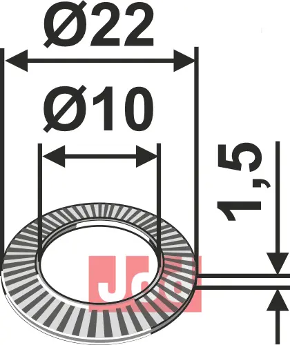 Skive med riller Ø22x1,5xØ10 - JDD Utstyr