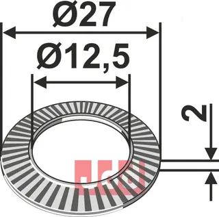 Skive med riller Ø27x2xØ12,5 Claas