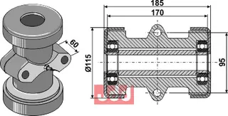 Lager til Howard og Kongskilde 30x30 mm, M16 festeskruer