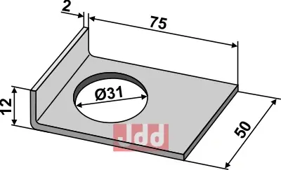 Låseplade for firkantet aksel 30x30 - JDD Utstyr