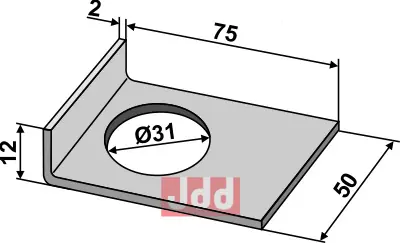 Låseplade for firkantet aksel 30x30