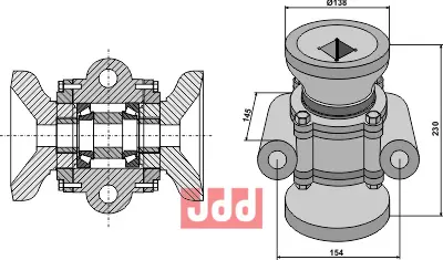 Rulle lager kpl, - JDD Utstyr