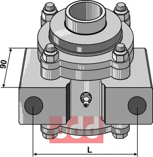 Lagerhus komplett uten fett Hullavstand: 165 mm, passer: 31-0036
