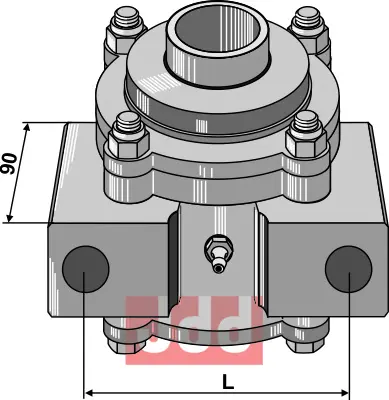 Lagerhus komplett uten fett Hullavstand: 165 mm, passer: 31-0036
