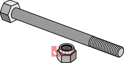 Bolt M8x90 m. Mutter - JDD Utstyr