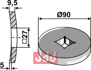 Sveisering for 26x26 Firkantet aksel