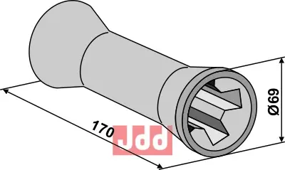 Mellemstykke for 26x26 firkantet aksel - JDD Utstyr