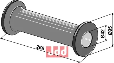Mellemstykke for 28x28 firkantet aksel - JDD Utstyr