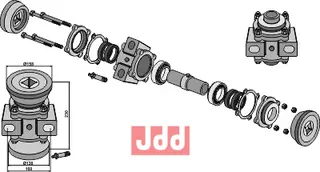 Lager komplett til Bugnot 40x40 kvadrataksel, 230 mm