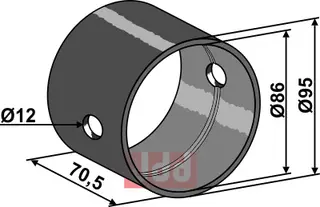 PVC lagerbush for Razol Ø95, lengde 70,5 mm
