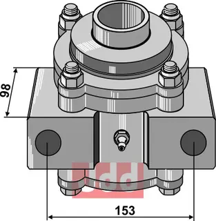 Lagerhus komplett uten fett Hullavstand: 153 mm
