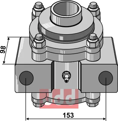 Lagerhus komplett uten fett Hullavstand: 153 mm