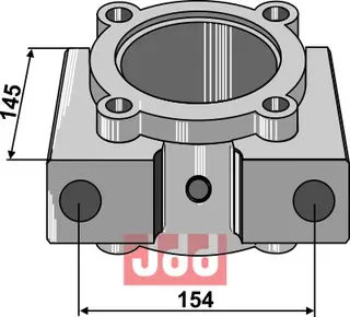 Lagerhus til ukjent merke Hullavstand: 154 mm