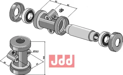 Komplet lagerhus for firkantet aksel - JDD Utstyr