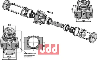 Taper roller bearing til Quivogne Square shafts: 40x40, M20