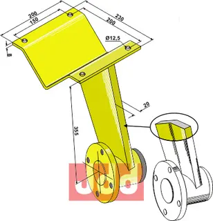 Forsterket frontskivefeste 80x80 ramme, kompakt skiveharv