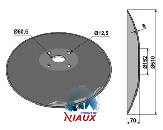 Tallerken glattØ510x5 m. fladt center Niaux