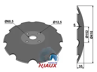 Tallerken tagget Ø410x5 m. fladt center Niaux