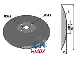 Tallerken glattØ410x5 m. fladt center Niaux