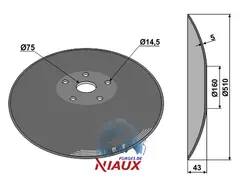 Tallerken glattØ510x5 m. fladt center Niaux