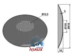 Tallerken glattØ410x5 m. fladt center Niaux