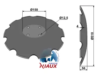 Tallerken tagget &#216;510x4 m. fladt center P&#246;ttinger