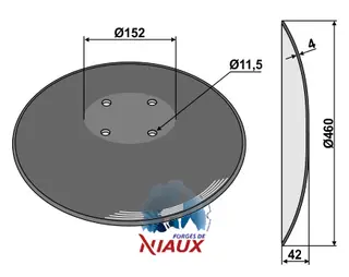 Tallerken glattØ460x4 m. fladt center Niaux/Amazone / BBG