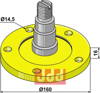 Lagerflens med aksel