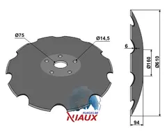 Tallerken tagget Ø610x6 m. fladt center Niaux