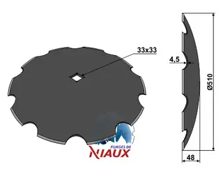 Takket skive til John Deere Ø510mm, 4,5mm tykkelse