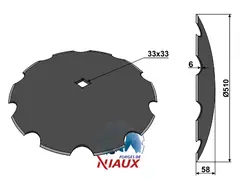 Tallerken tagget Ø510x6 John Deere