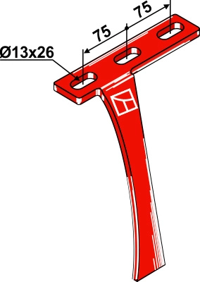 Skraper for back disc support Hulldiameter: 13x26, 75 mm avstand