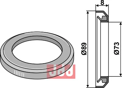 Front ring - Ø89xØ73x8 - JDD Utstyr