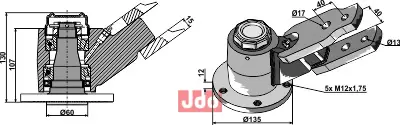 Arm m. komplet lagerhus - JDD Utstyr