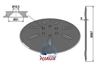 Rulleskjær til Lemken Ø507x5, Ø100 pitch circle