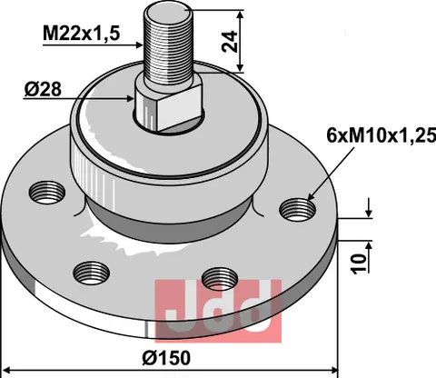 Lager for rulleskjærskiver Ø150, M22x1,5, Ø100