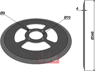 Rulleskjær til Samson Ø340mm, tykkelse 4mm