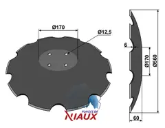 Tallerken tagget Ø560x6 m. fladt center Niaux/Farmet