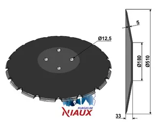 Kompakt tallerken Ø510 til Niaux Ø510mm, 20 notcher, Field Bird