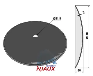 Konkav tallerken Ø610 til Ezee-On Ø610mm, tykkelse 8mm, Ezee-On