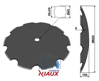 Notched disc til Simba Ø660x6, 10 notches