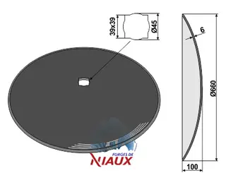 Skålskjær Ø660x6 til Simba Ø660mm, tykkelse 6mm