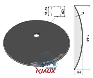 Konkav tallerken Ø810 til Simba Ø810mm, tykkelse 8mm, P04904