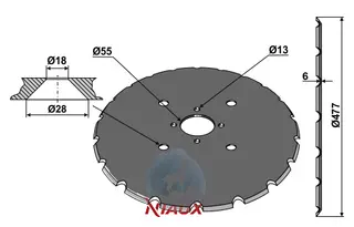 Såskjær metall Ø477x6 Gaspardo/Maschio / Gaspardo