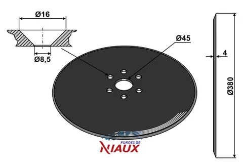 Såskive Ø380 til Accord Ø380, tykkelse 4mm, AC825821