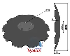 Tallerken tagget Ø610x6 Niaux