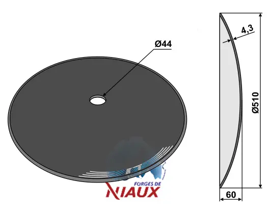 Tallerken glattØ510x4,3 - JDD Utstyr